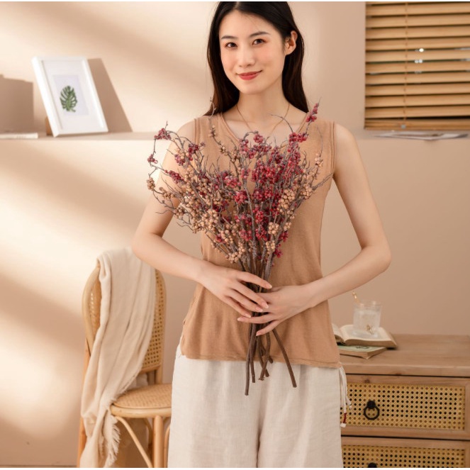 Hoa giả- Hoa lụa cao cấp trang trí nhà cửa mô phỏng cành hồng gai mang phong cách hơi hướng âu châu