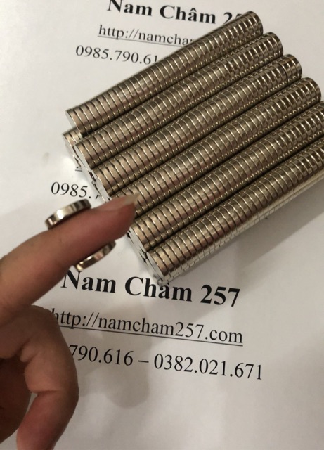 Nam châm viên trắng 14x3mm - Round magnet 14*3mm, loại nam châm đất hiếm lực hút mạnh