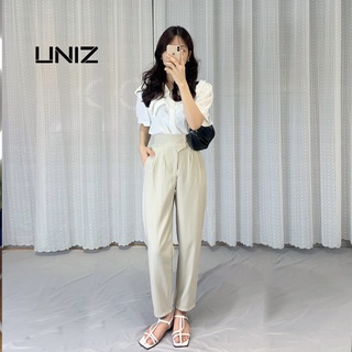 ( Ảnh Thật ) Quần baggy chát ruby cao cấp 2 cúc cạp lệch UNIZ 121