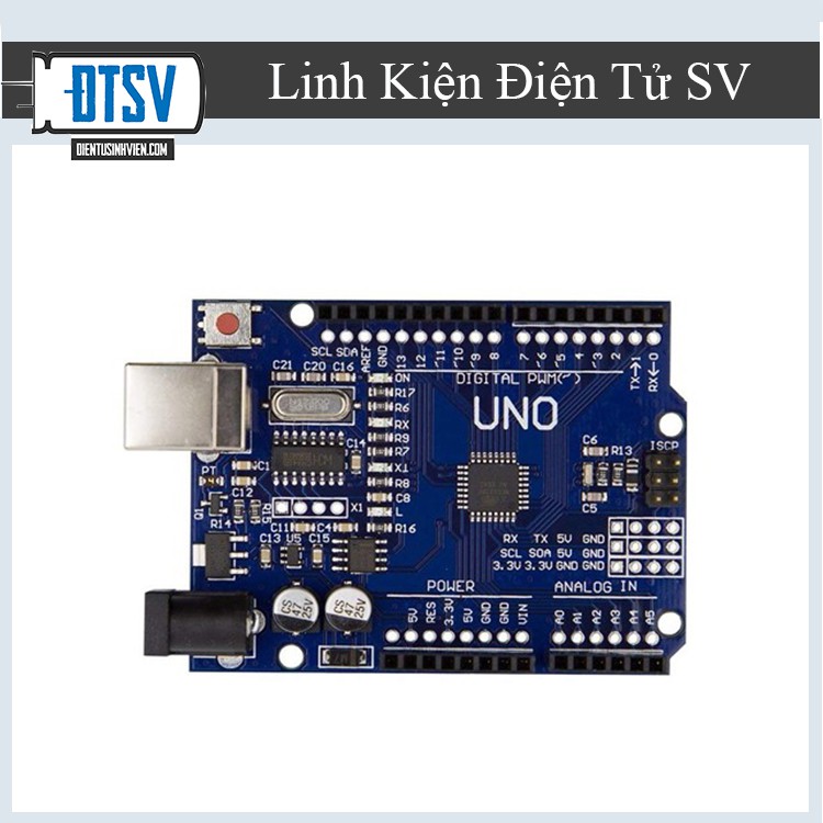 Kit Arduino Uno R3 Chíp CH340G Dán -Tặng Dây Kết Nối- Linhkiensv