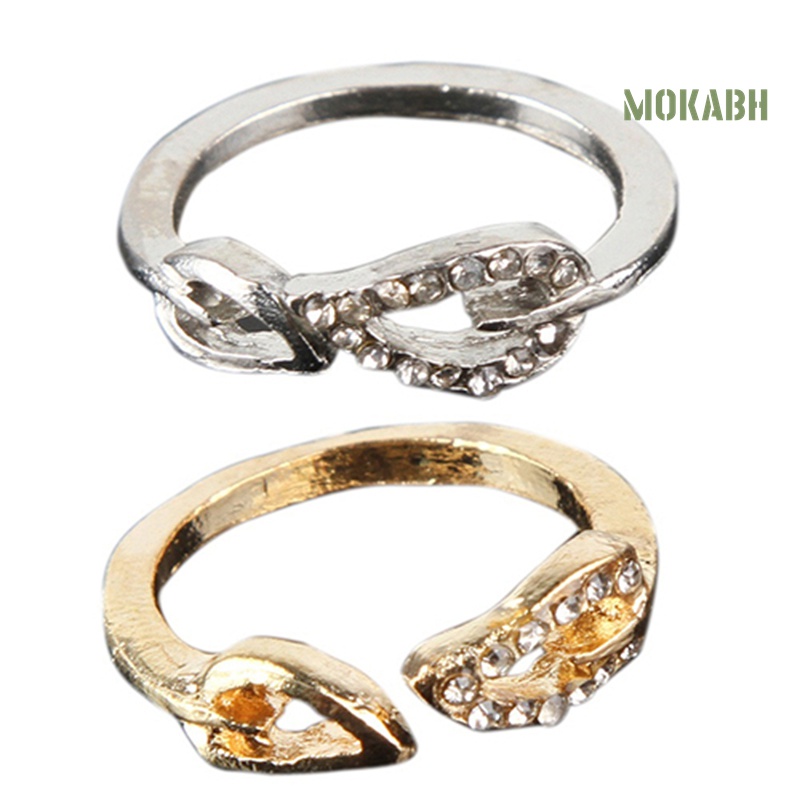 Nhẫn Hở Hai Chiếc Lá Đính Đá Thời Trang Dành Cho Nữ