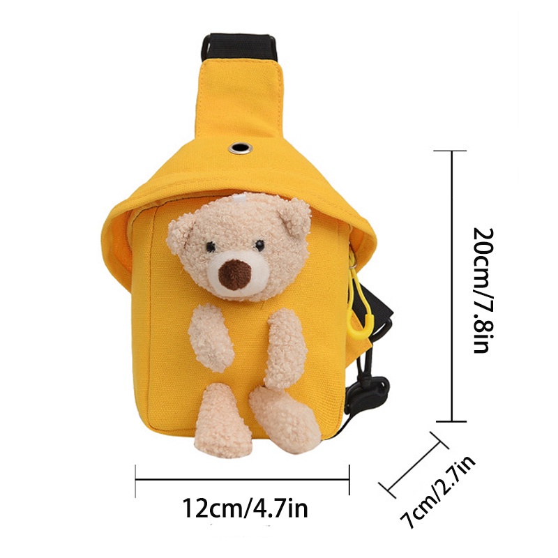 Plush Bear Bag New Chest Bag Cute Cartoon Small Backpack Personalized Mini Hundred Waist Bag Mini Canvas Bag