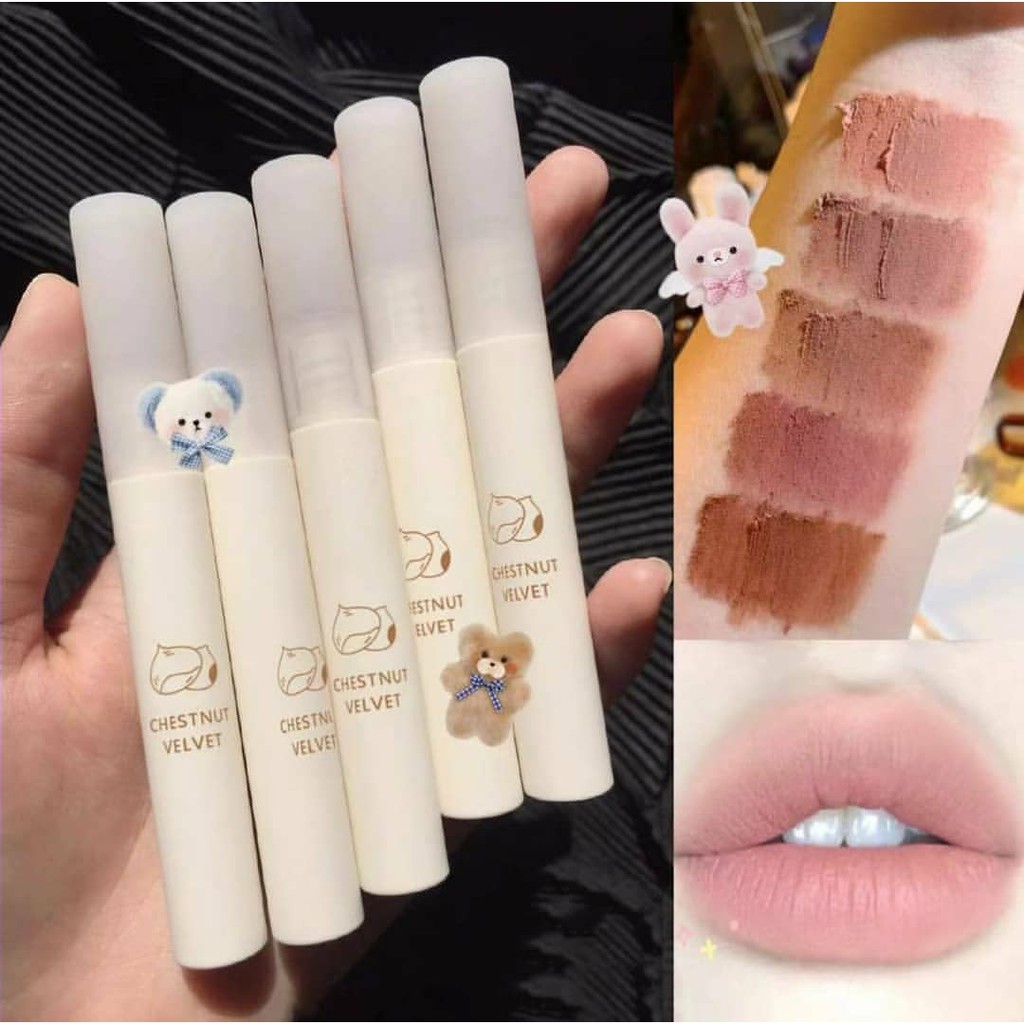 [Hàng mới về] Son kem tông màu nude lì trang điểm môi