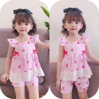 Combo 10 bộ lanh lụa hàn cho bé gái hàng loại 1