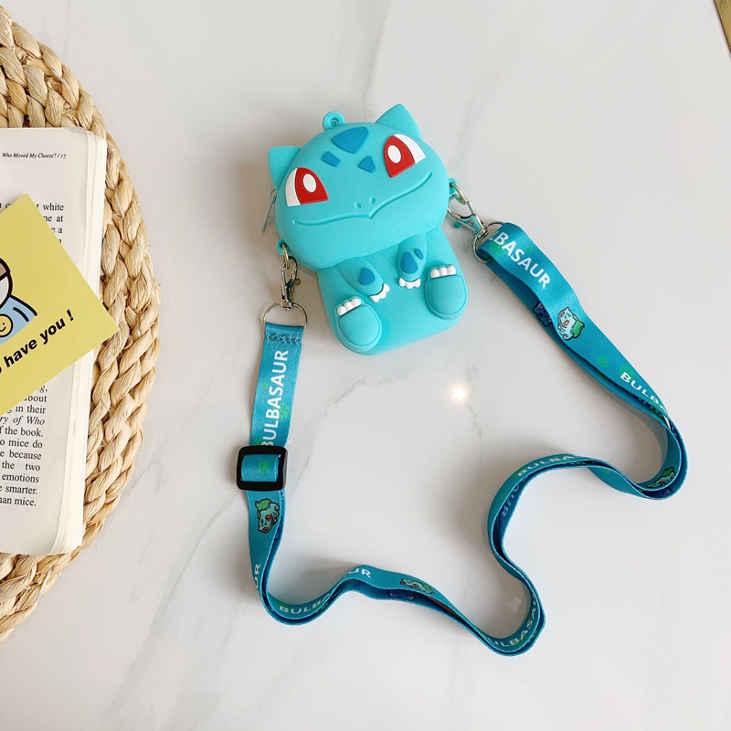 Túi Đeo Vai Đựng Tiền Xu Bằng Silicon Hình Pikachu Dễ Thương Cho Bé