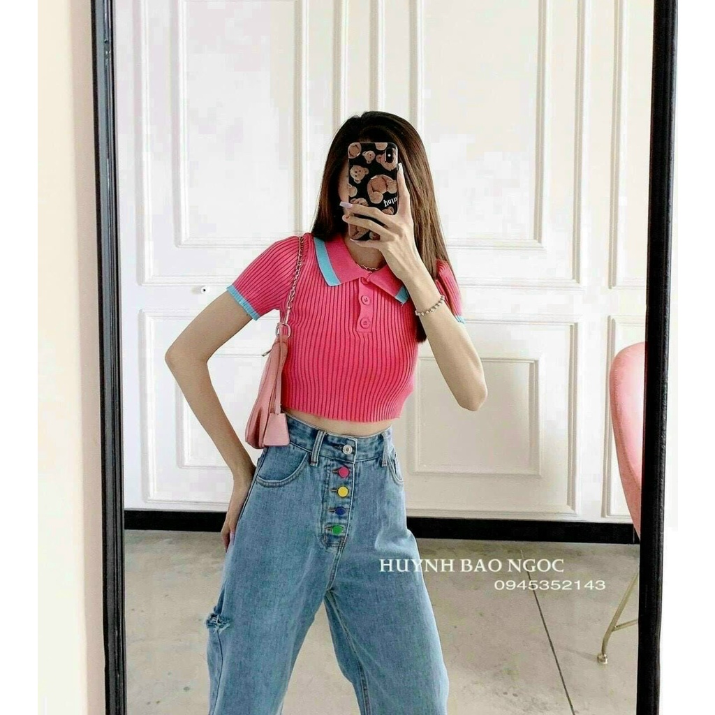 Áo CROTOP TAY NGẮN CỔ POLO CHẤT LEN TĂM C304 alohashop91