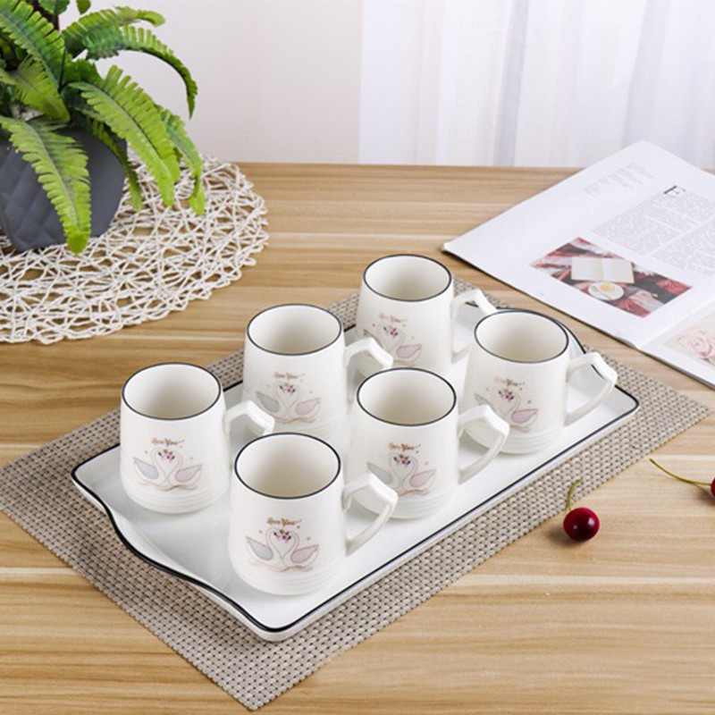 BỘ ẤM TÁCH TRÀ CAO CẤP 1.3 lít - BỘ BÌNH 06 TÁCH SỨ - LOVE YOU SP046