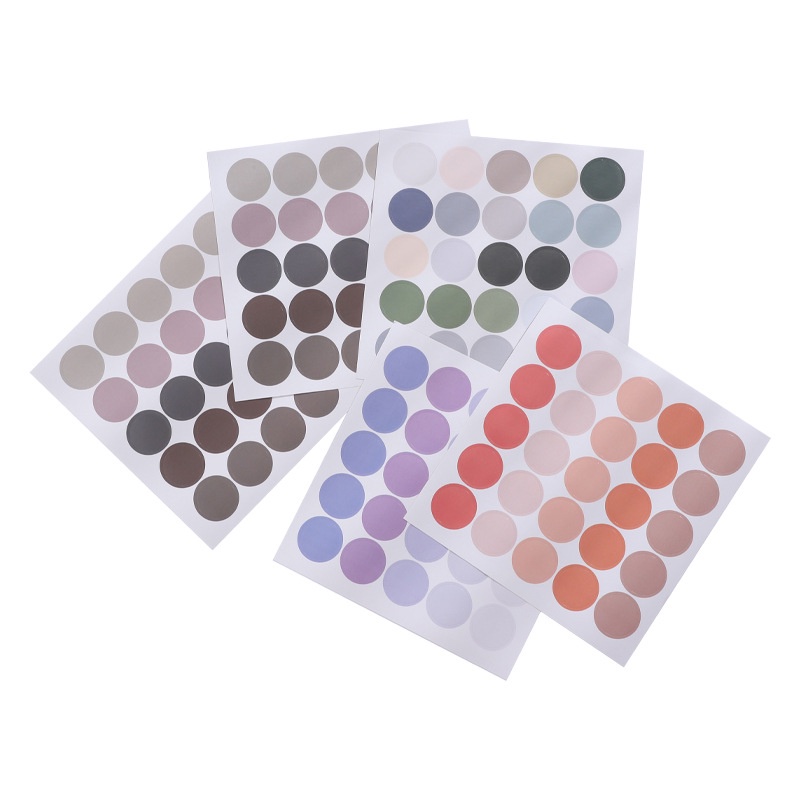 Sticker Miếng Dán Hình Chấm Tròn HynBee Round Sticker, Phụ Kiện Dán Postcard, Dán ảnh Màu Pastel