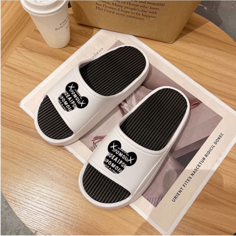 [KHO SỈ RẺ]Dép lê bánh mì gấu nam nữ đế cao 3cm, dép EVA bánh mì in gấu unisex Ulzzang - Thaisneaker