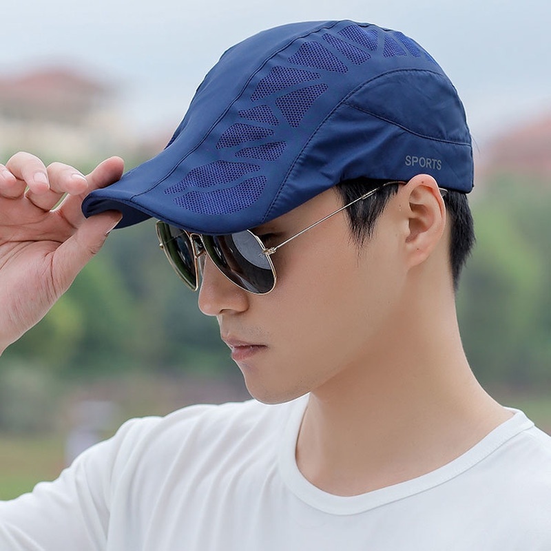 Mũ Lưỡi Trai Thể Thao Unisex Phối Lưới Thoáng Khí Nhanh Khô