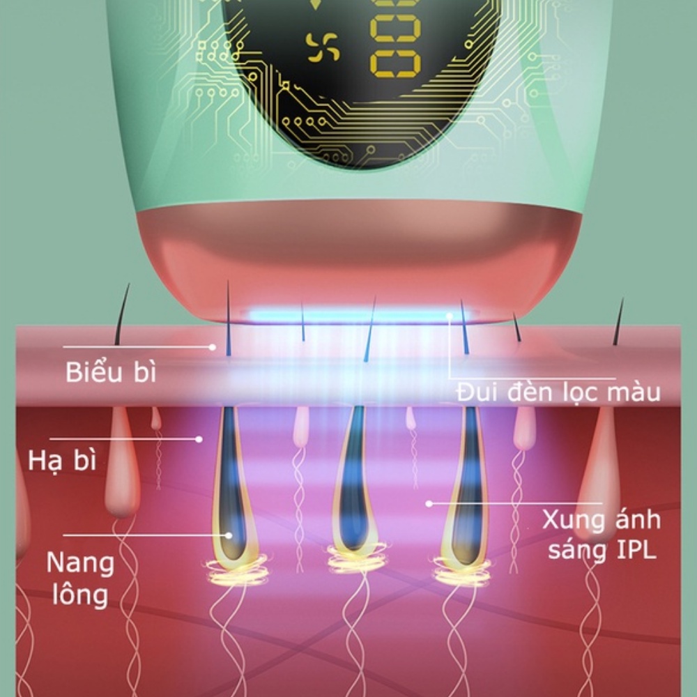 Máy Triệt Lông Vĩnh Viễn Mini Cầm Tay Triệt Lông Toàn Thân Bằng Laser IPL 990000 Không Gây Đau - Bảo hành 12 Tháng