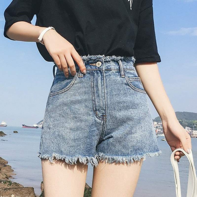 FREESHIP ĐƠN 99K_ Quần sọt Jeans lưng cao phong cách Hàn Quốc | BigBuy360 - bigbuy360.vn