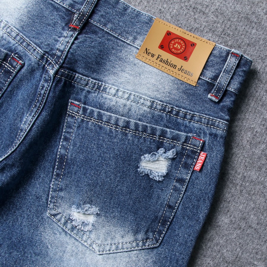 Quần short jean nam xanh đậm rách đẹp TS418 Tronshop