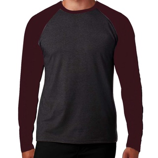 Image of  Hellow MM - Raglan Plain Long Sleeve Men T-Shirts / Men T-Shirts / Men's T-Shirts / Cheap T-Shirts / Unisex T-Shirts / Distro T-Shirts / Long Sleeve T-Shirts