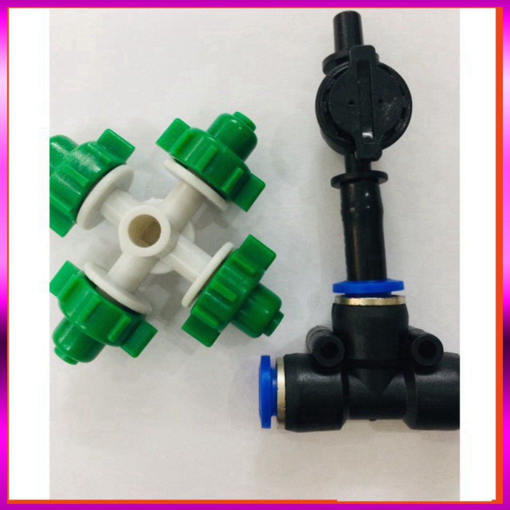 [GIÁ TỐT]  Combo 5 béc phun sương 4 cửa kết nối ống 8mm (4tia)