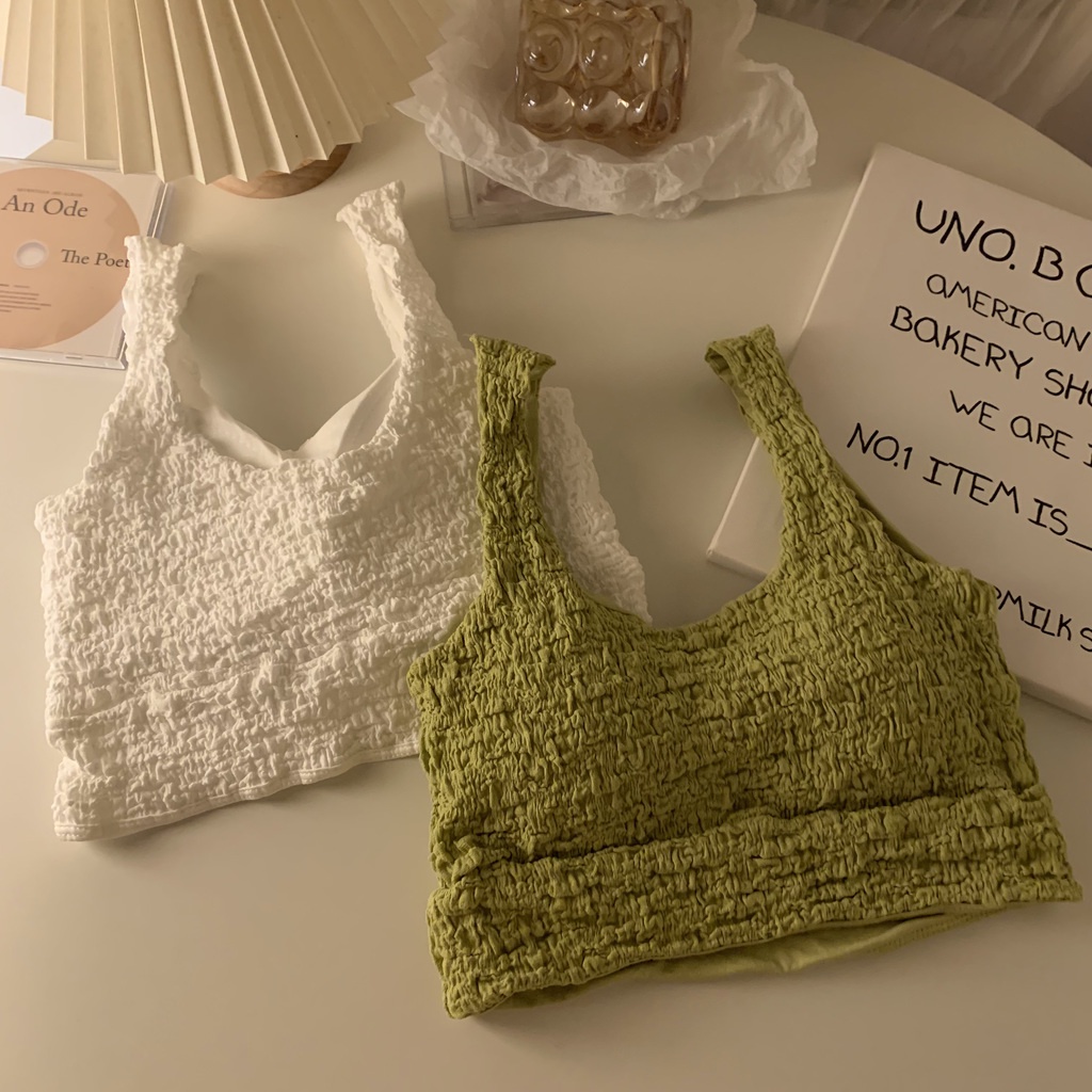 Áo Quấn Ngực Mỏng Ngắn Lưng Xếp Ly Có Thể Tháo Rời Quyến Rũ Mùa Thu