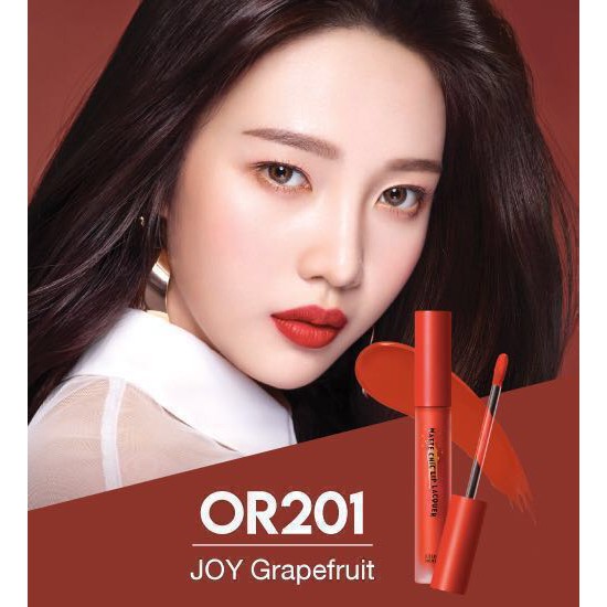 Son Kem Lì Matte Chic Lip Lacquer Joy Grapefruit #OR201