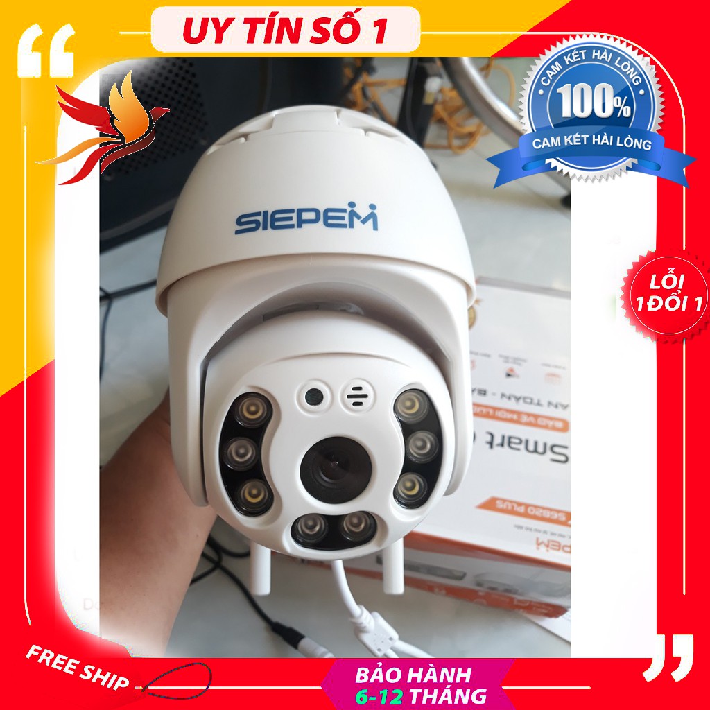 Camera IP Wifi Ngoài trời Siepem S6820 Plus FullHD 1080P 4 LED trợ sáng, 4 LED hồng ngoại, chống nước IP66