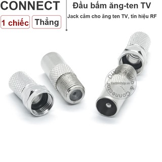 Đầu bấm jack cắm anten TV kèm chuôi vặn F5 - Rắc cắm 9.5mm cho TV Đầu DVB