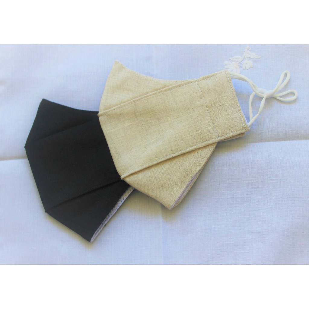 Khẩu trang vải kháng khuẩn linen 3 lớp 3D - linen 3 layer face mask 3D | BigBuy360 - bigbuy360.vn