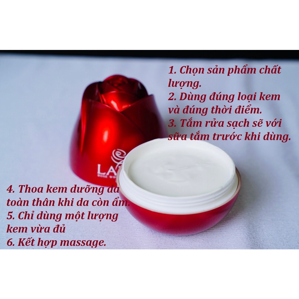 Kem body trắng da toàn thân hoa hồng pháp LAPIA ROSE BODY CREAM lưu hương nước hoa quyến rũ sang trọng hộp 250g kèm quà