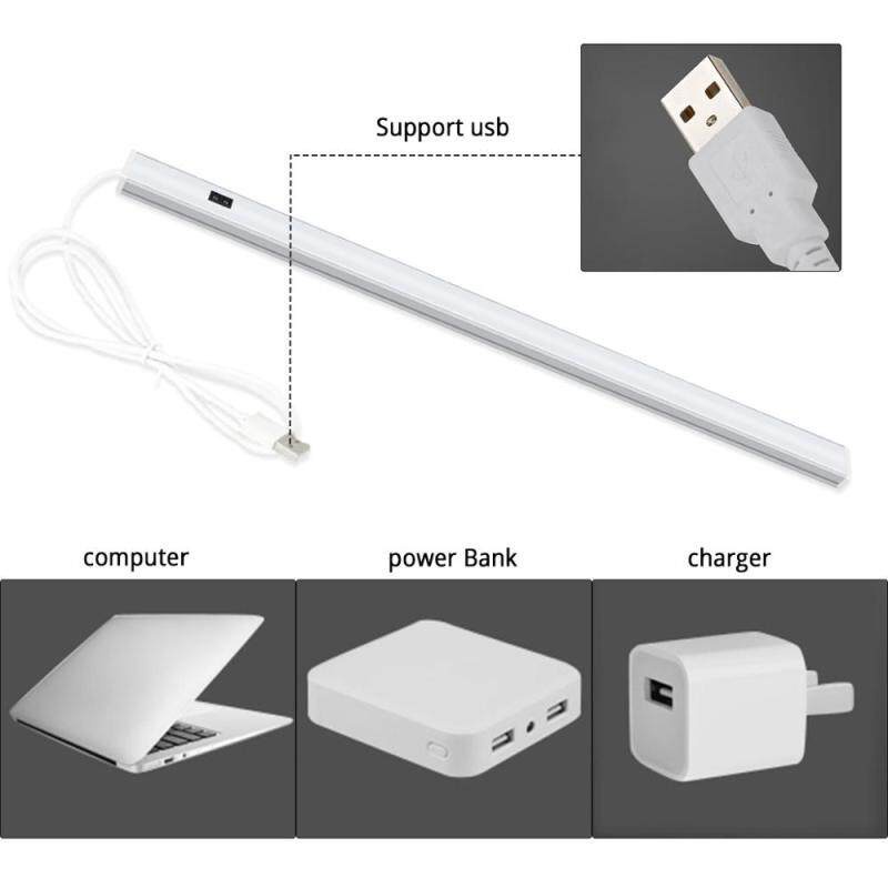Thanh đèn led USB 5v 30 / 40 / 50cm 3 màu gắn nhà bếp / phòng ngủ