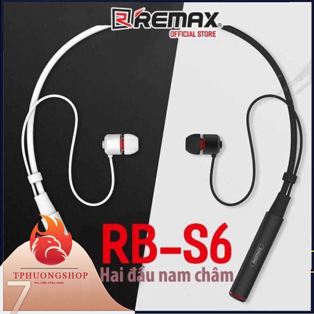 Tai nghe thể thao Bluetooth Remax RB-S6 choàng cổ có 2 đầu hít nam châm