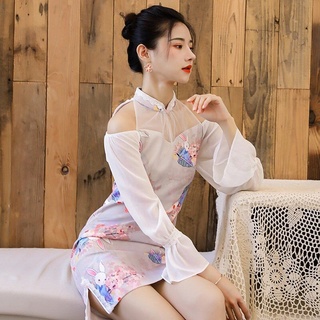 Sườn xám xẻ tà thỏ cách tân freesize