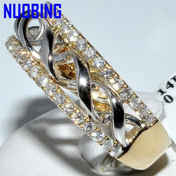 Fashion Design Layered Cross Aaa Zircon Diamonds Gemstones Rings For Women Gold & White Silver Color Jewelry Bijoux Accessory|Rings|