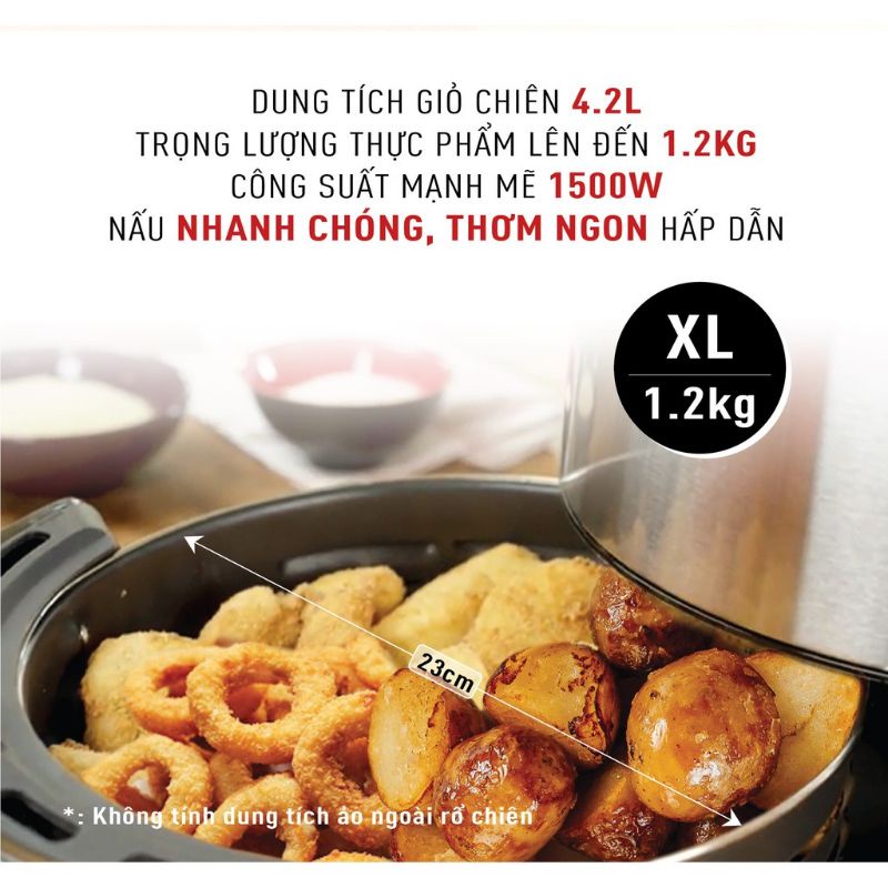 [CHÍNH HÃNG] Nồi chiên không dầu điện tử Tefal EY401D15 - Công suất 1500W - Size XL 4,2 - Bảo hành 24 tháng