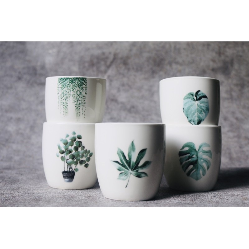 Cốc Sứ VINTAGE Hình Rừng Nhiệt Đới Tropical Forest Cao Cấp