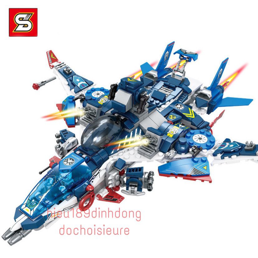 Lắp ráp xếp hình Lego siêu anh hùng SY1221 : Phi thuyền chiến đấu endgame 8in1 685+ mảnh (ảnh thật)