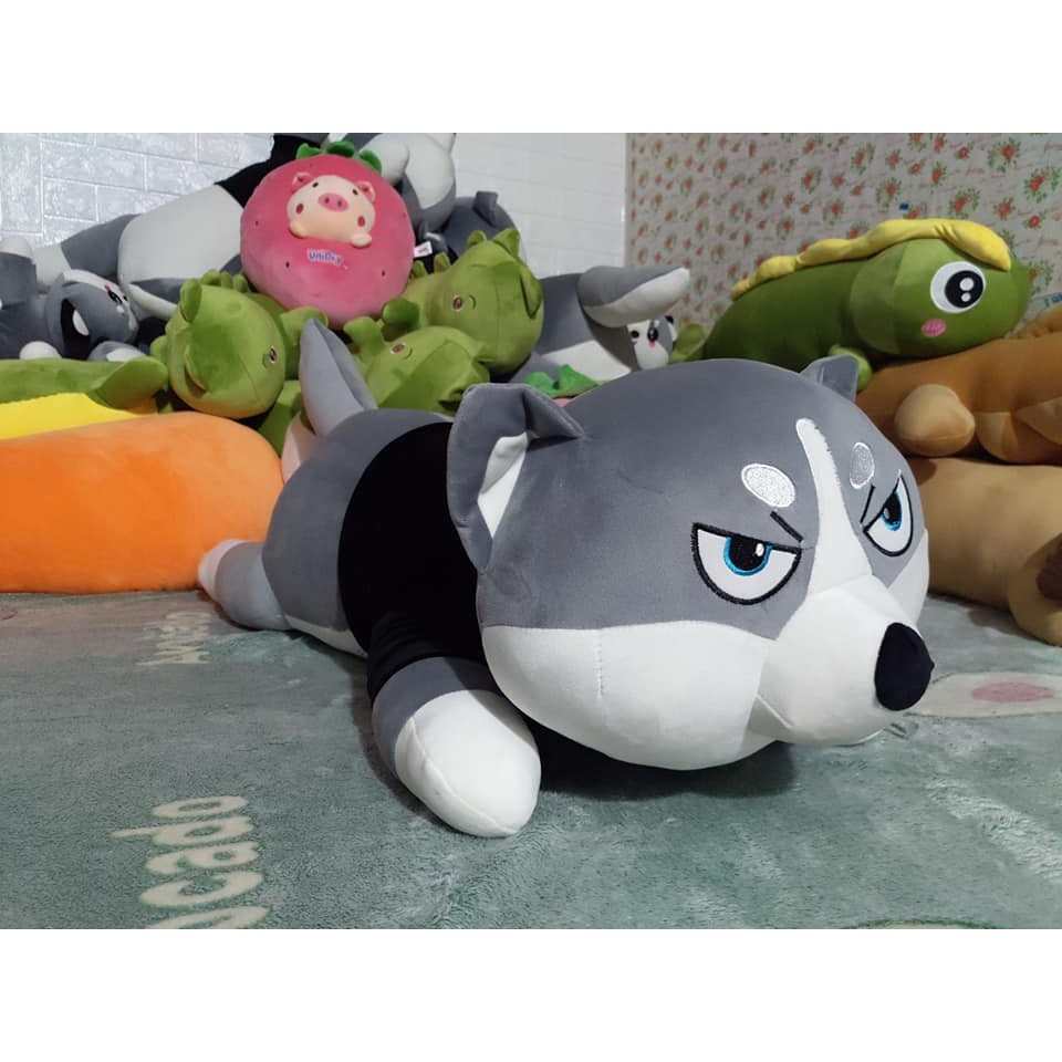 Gấu bông, Thú nhồi bông hình Chó Husky, Chó Alaska Vải miniso Bông tinh khiết 100%