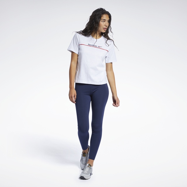 Reebok CASUAL Áo thun Thời trang Nữ Linear Tee Màu trắng GJ4921