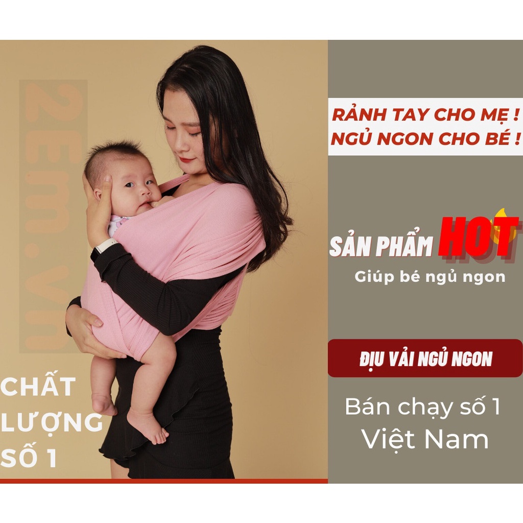 Địu vải tiết kiệm phổ - Địu vải sling cho em bé chỉnh size - 0-24 tháng - chỉnh size - trợ lực - Hà Nội