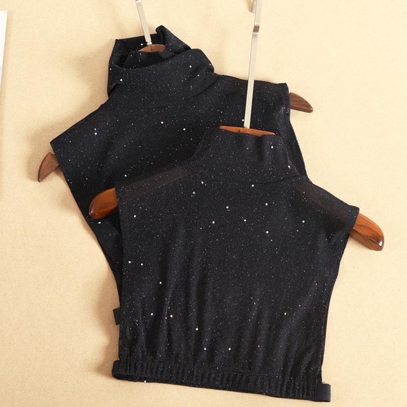 Cổ Áo Sơ Mi Giả Lưới Đính Kim Sa Lấp Lánh Thời Trang Mùa Hè Cho Nữ Cr