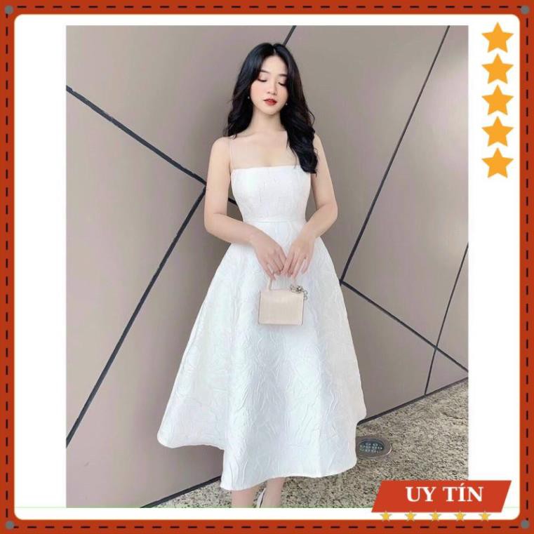 Đầm dự tiệc 2 dây gấm xinh xắn Eva_home_fashion | BigBuy360 - bigbuy360.vn