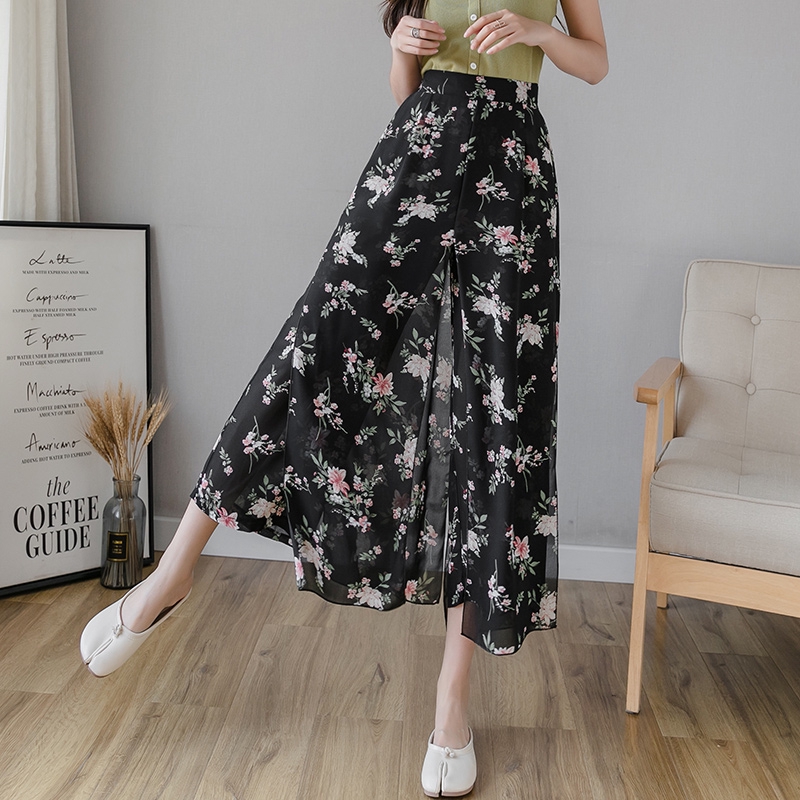 Quần Voan Ống Rộng Lưng Cao Co Giãn Xẻ Tà Thời Trang 2020 / S-xl | BigBuy360 - bigbuy360.vn