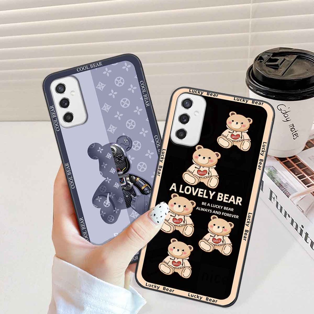 Ốp Samsung M52 5G bear brick, gấu đáng yêu, dễ thương