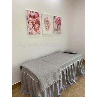 [Siêu Rẻ] Set chăn ga gối Spa poly cotton xám ghi