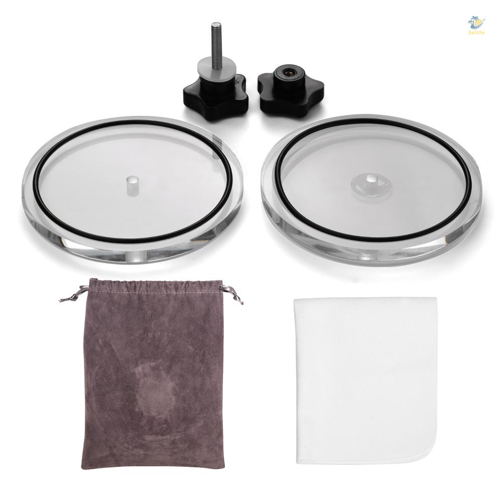 Bộ Dụng Cụ Vệ Sinh Đĩa Than Vinyl Bằng Acrylic Chống Thấm Nước Eelfevn6 Kèm Túi Đựng Và Khăn Lau