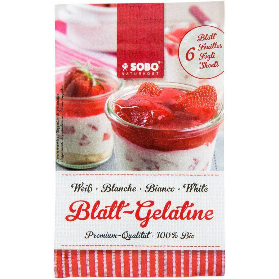 Bột lá Gelatine hữu cơ Sobo Đức làm thạch pudding rau câu bánh kẹo cho bé ăn dặm - Gelatin