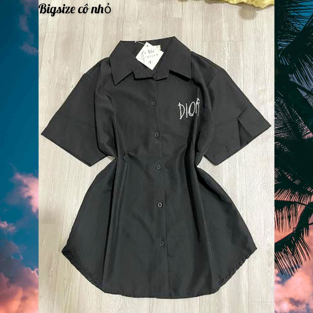 Áo sơ mi bigsize nữ(60kg đến 100kg)áo sơ mi kiểu mập đẹp mập xinh mã Dior kiểu