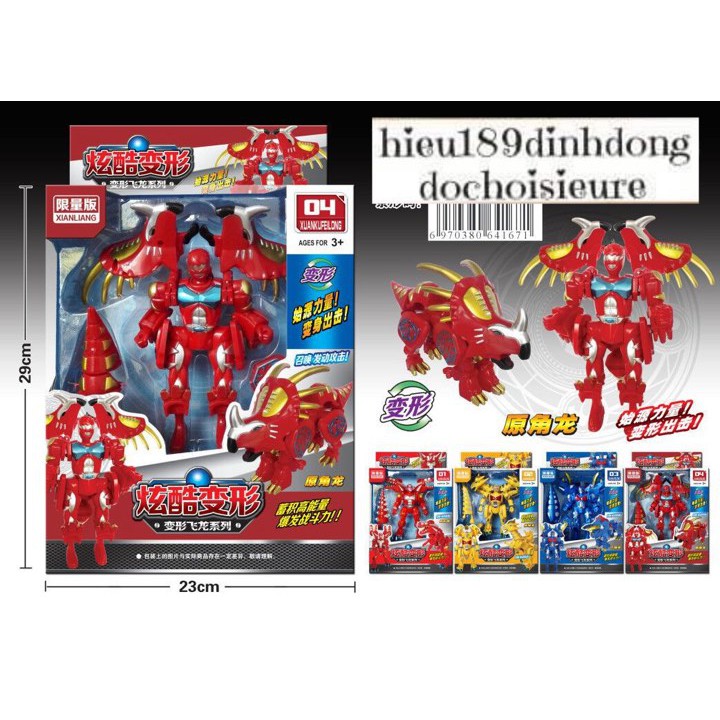 Lắp ráp ghép hình robot transformers robot biến hình khủng long tê giác