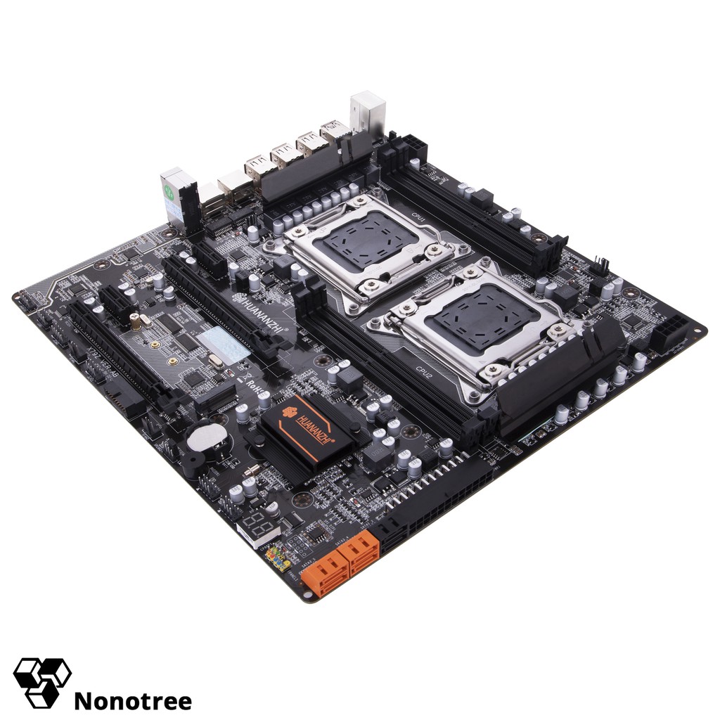 Mainboard HUANANZHI X79 4D, dual LGA2011 CPU, hỗ trợ DDR3 ECC ram, M.2, Nonotree, bảo hành 3 năm, Tốt hơn i7, máy chủ