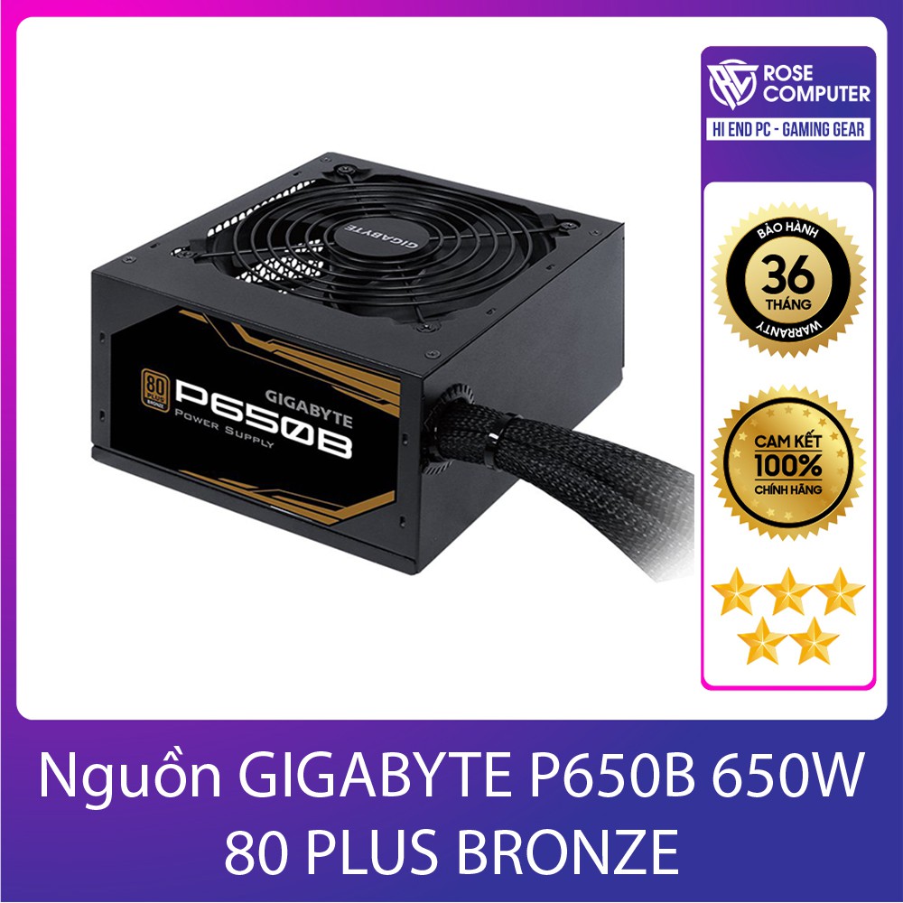 Nguồn GIGABYTE P650B 650W 80 PLUS BRONZE, hàng chính hãng, giá tốt