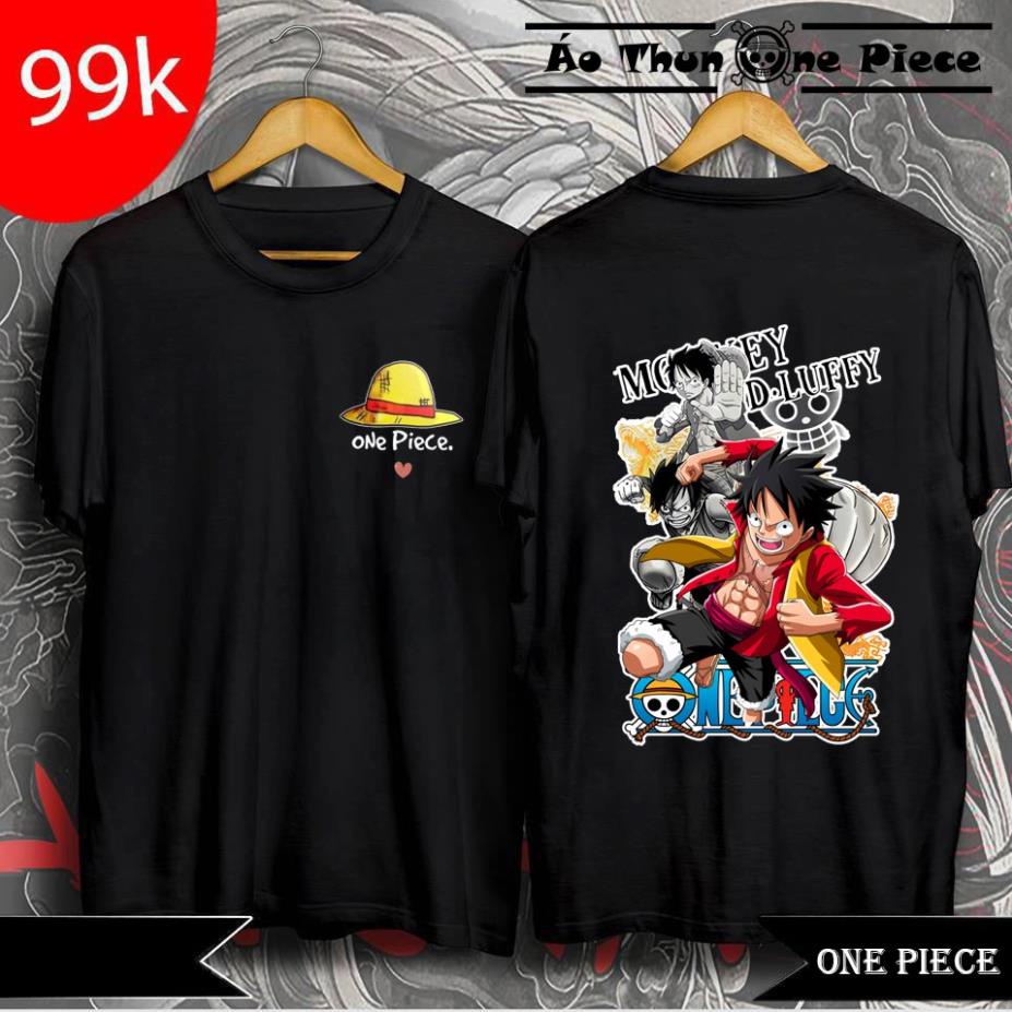 ⚡️THANH LÝ⚡️Áo Thun 2 Mặt In Hình Monkey D. Luffy, ACE Mới Nhất "Cực Đẹp, Cực Hot" Mẫu Áo Đen - Áo Thun One Piece