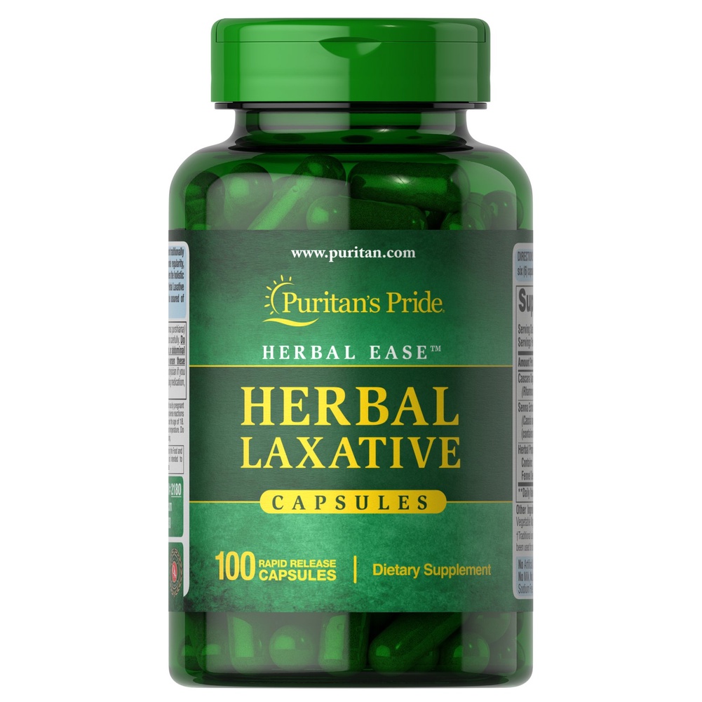 Viên uống thảo dược giúp điều hòa nhu động ruột, nhuận tràng ngừa táo bón Puritan's Pride Herbal laxative 100v