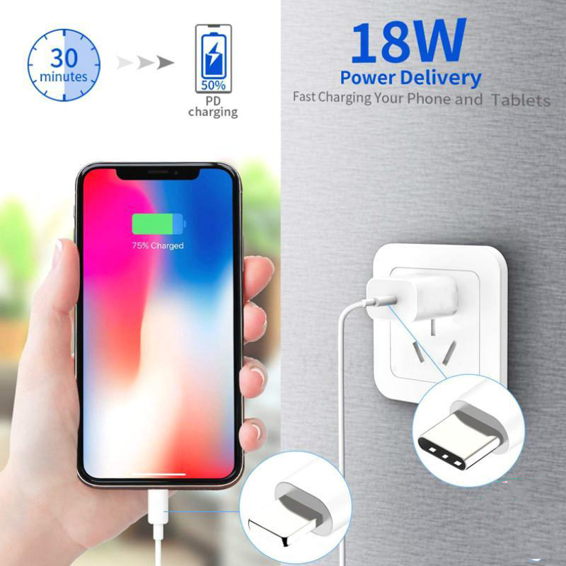 IPhone Fast Charger Certified 18W Plug Type-C To Lightning Cable Charger 3.5 Mm Headphone Jack Adapter for IPhone 12 11 11 Pro Max