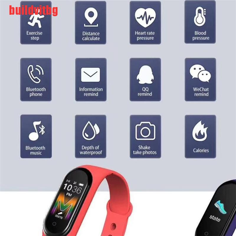 {buildvitbg}M5 Smart Watch Fitness Tracker Blood Pressure Bracelet Heart Rates Waterproof GVQ